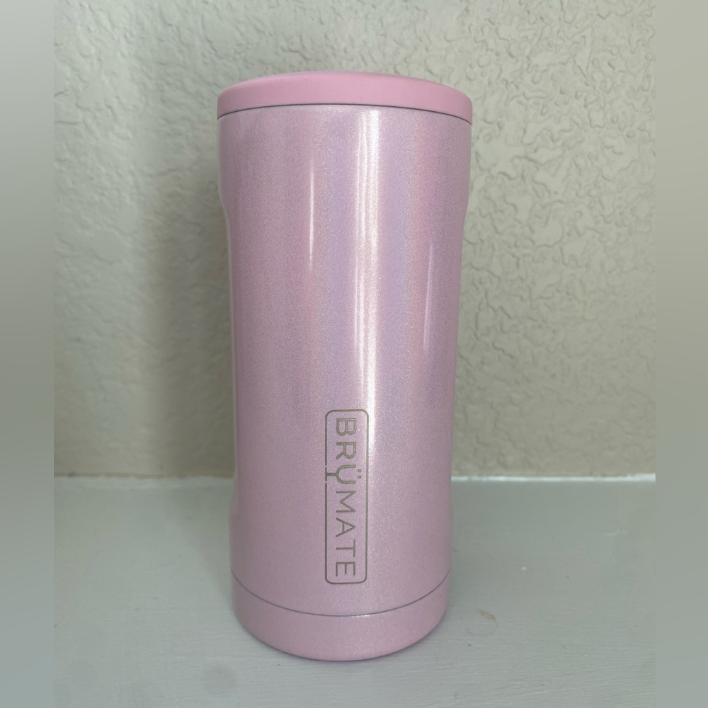 BRUMATE SLIM can holder in glitter blush pink